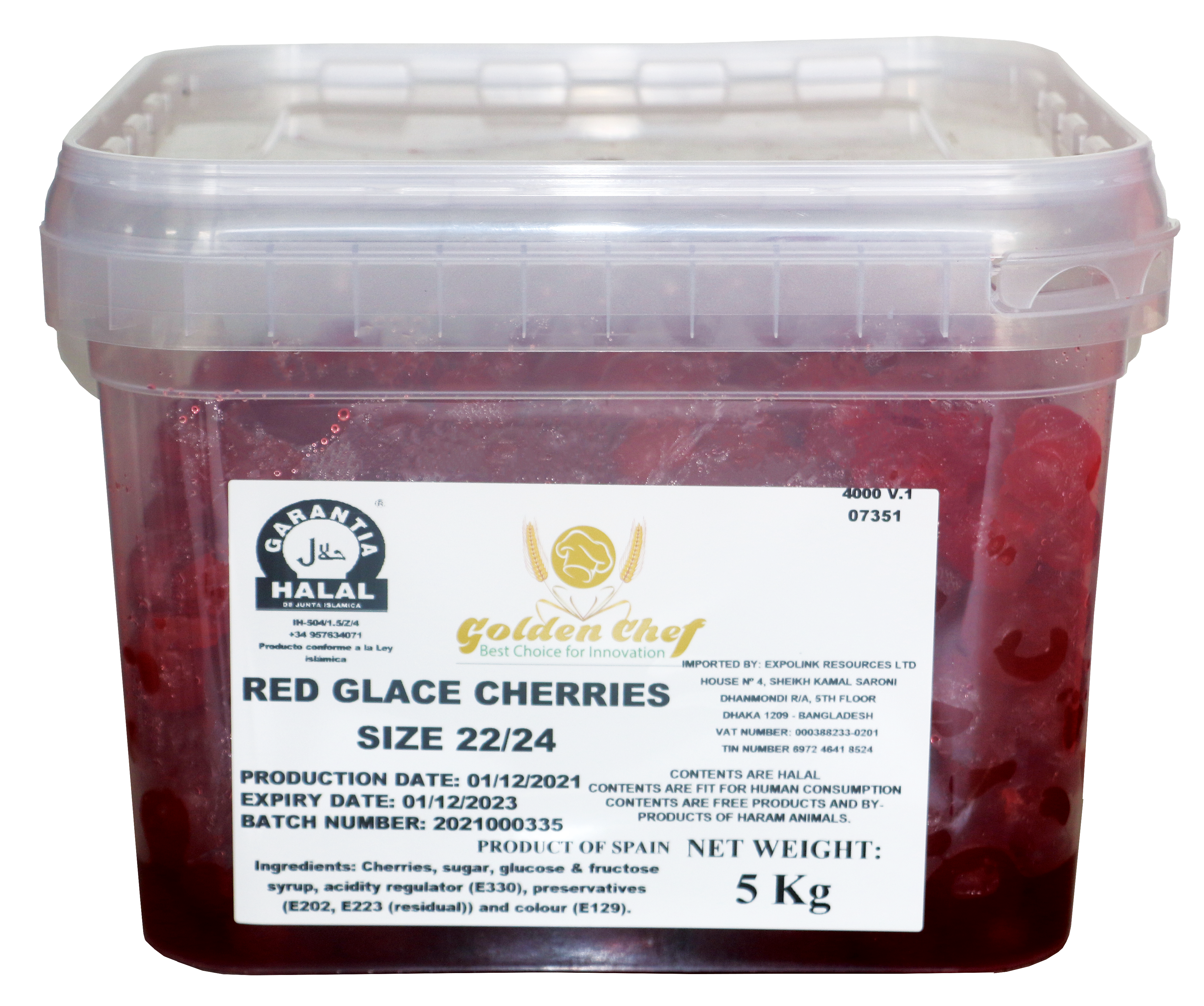 Golden Chef Red Glace Cherries